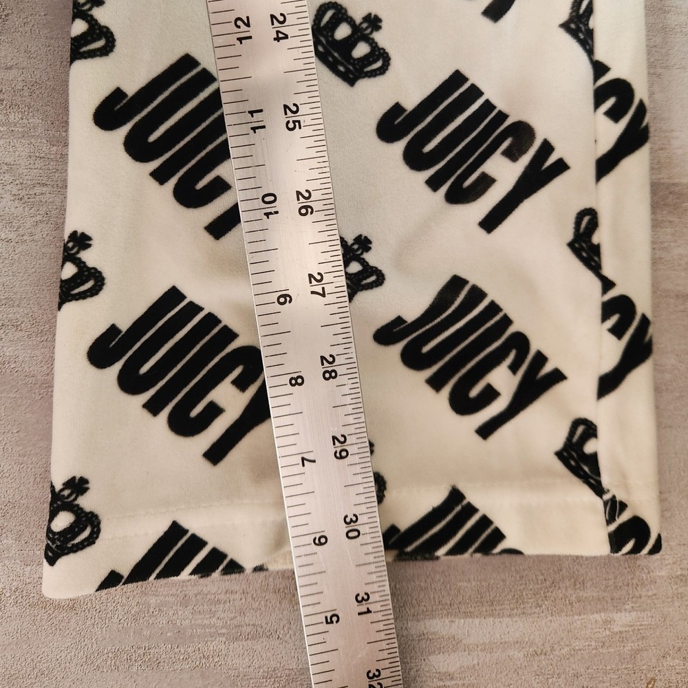 Juicy Couture Flare Pants Womens XS White Logo Print Y2K McBling Streetwear - Picture 6 of 13